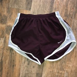 Nike maroon dri fit running shorts XS